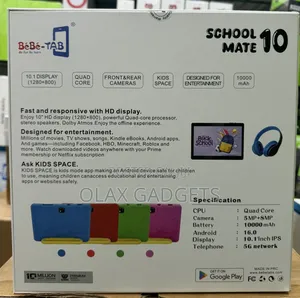 Bebe-Tab School Mate 10 Kids Educational Tablet With Headsets,keyboard