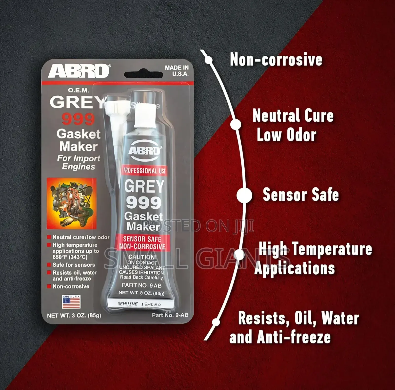 ABRO Grey 999 RTV Silicone Gasket Maker.