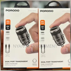 Porodo Dual Port Transparent Car Charger