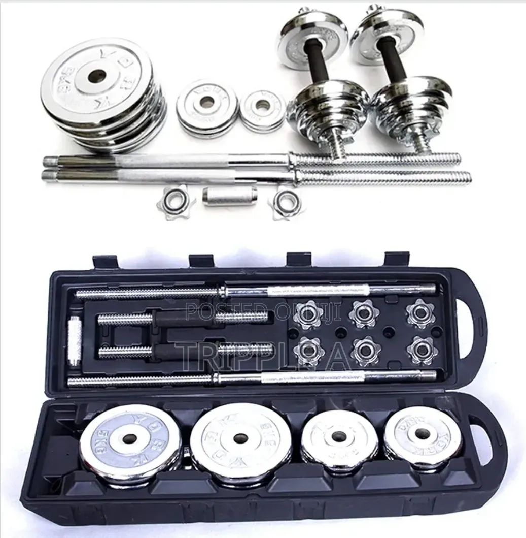 50kg Adjustable 2 in 1 Dumbells Barbell Set