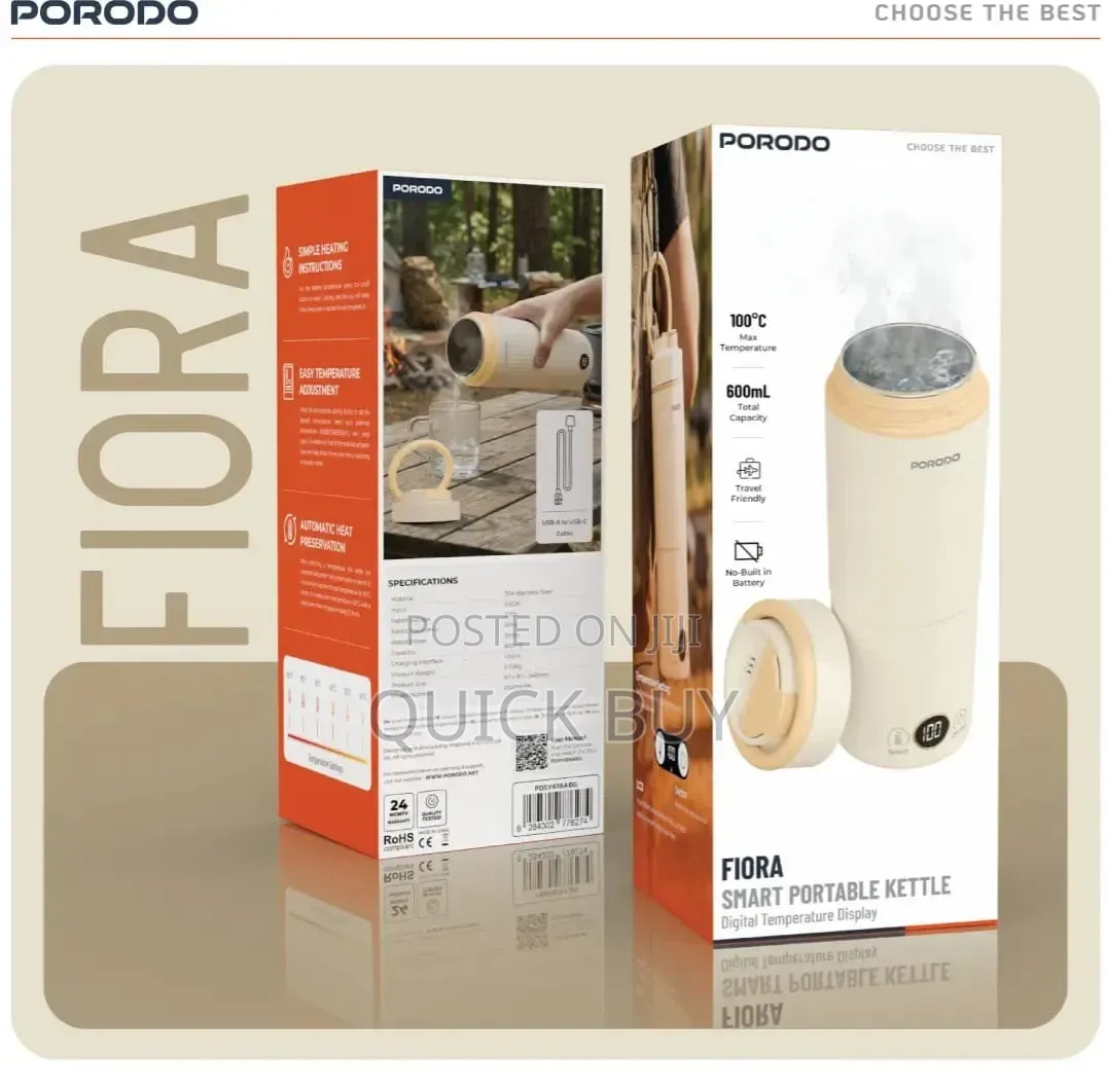 Porodo 600ml Flora Smart Portable Kettle
