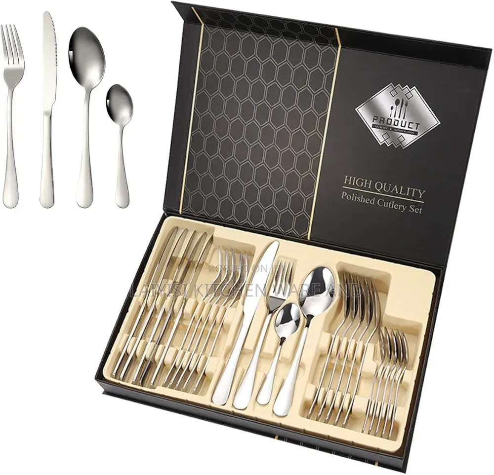 24-Piece Premium Stainless Steel Cutlery Set Luxury Storage Briefcase