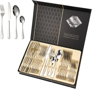24-Piece Premium Stainless Steel Cutlery Set Luxury Storage Briefcase