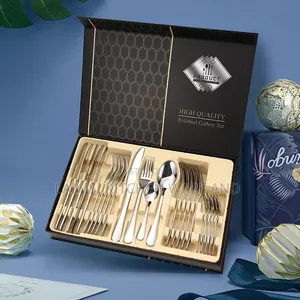 24-Piece Premium Stainless Steel Cutlery Set Luxury Storage Briefcase