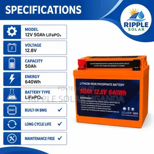 50Ah Lithium Iron Phosphate Battery for Solar Power 12V