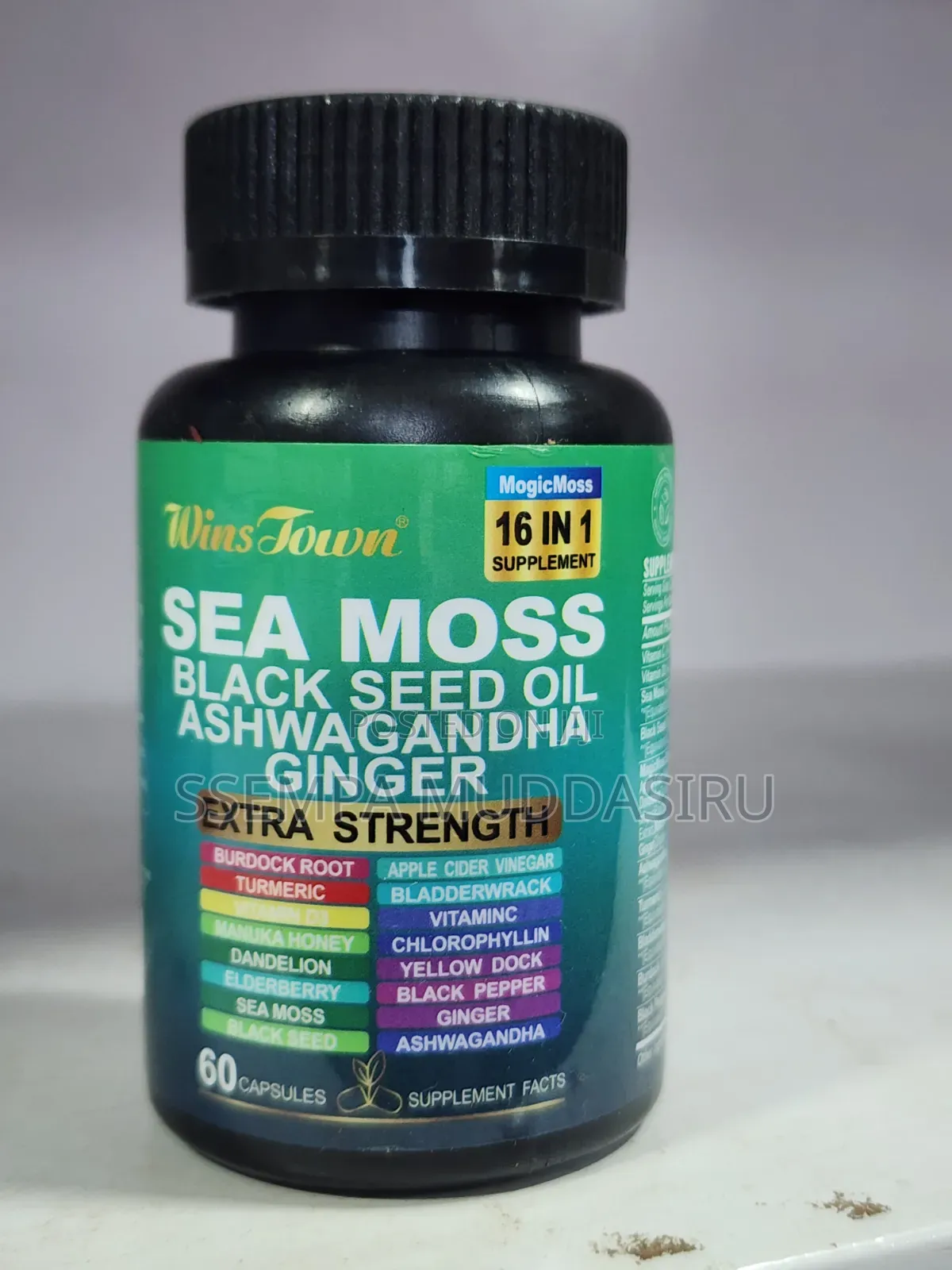 Sea Moss Black Seed Oil Ashwagandha Ginger,16 in 1,60 Capsules