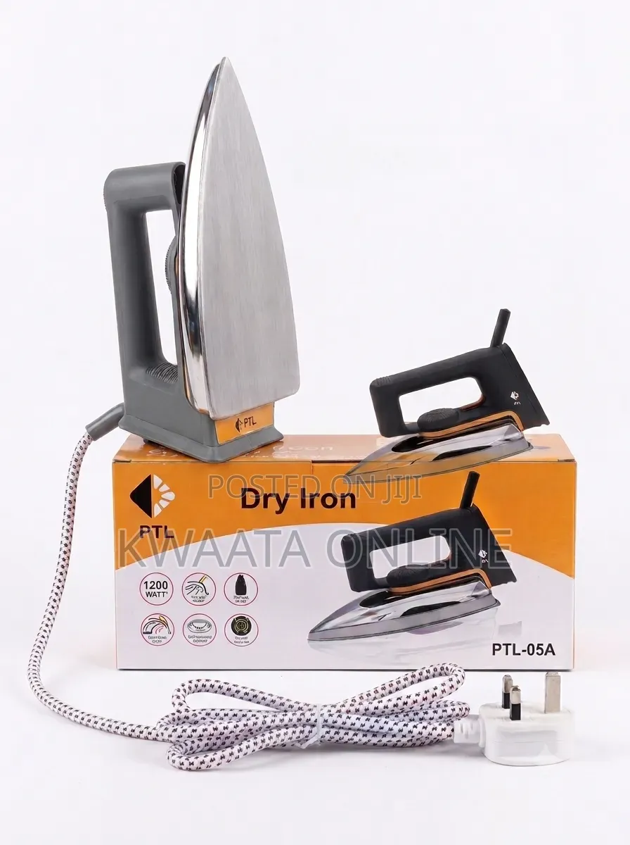 PTL 1200W Flat Dry Iron – Fast Heating With Non-Stick Soleplate