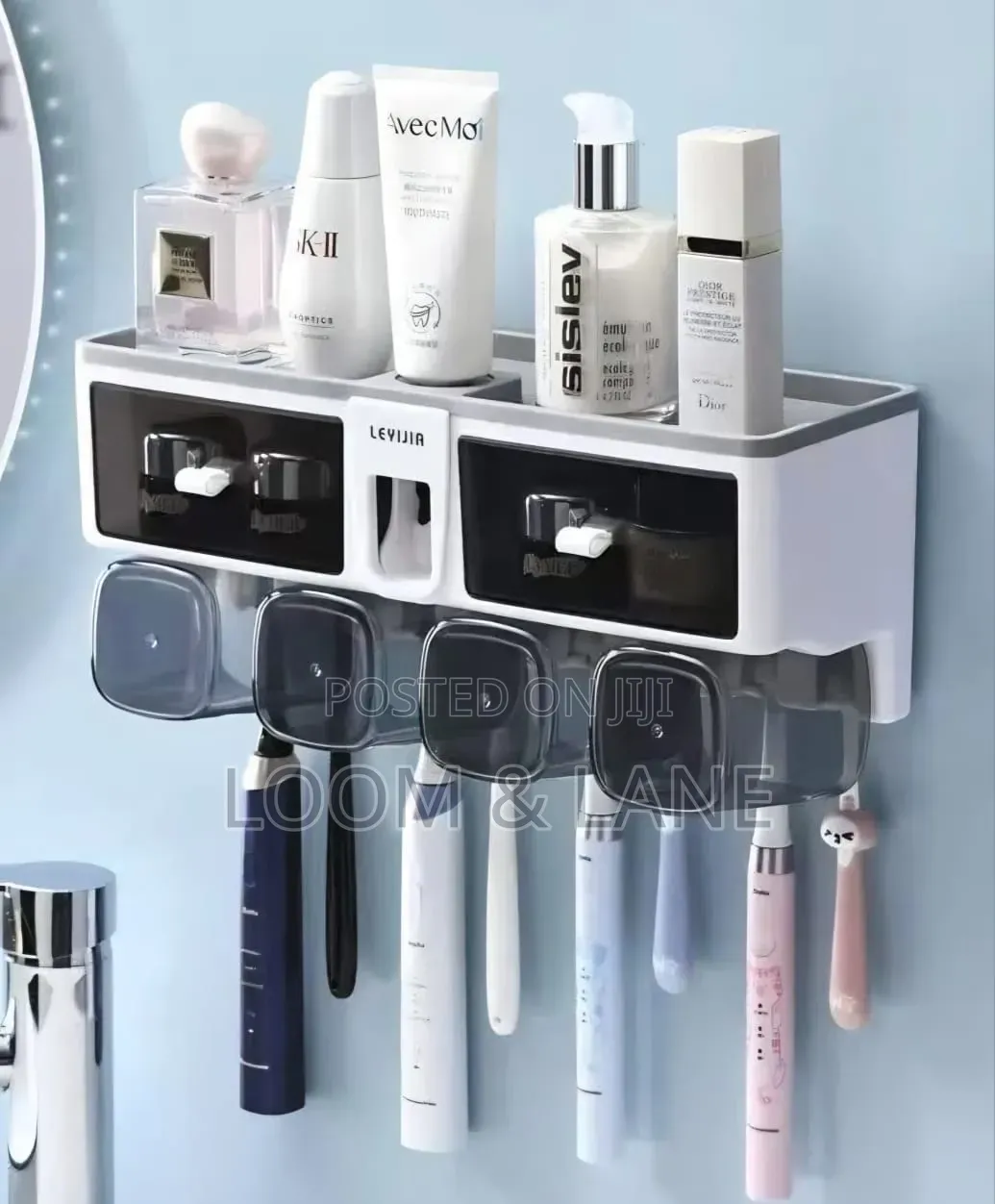 Self-Adhesive Multifunctional Toothbrush Holder