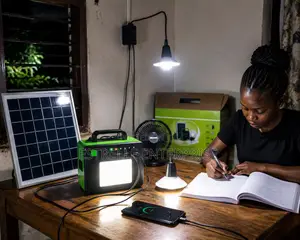 Portable Lighting Kit With 2 Bulbs, Phone Charging and Panel