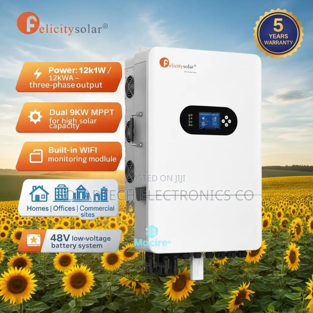 12kVA Felicity 3 Phase Hybrid Inverter Pure Sine Wave 48V