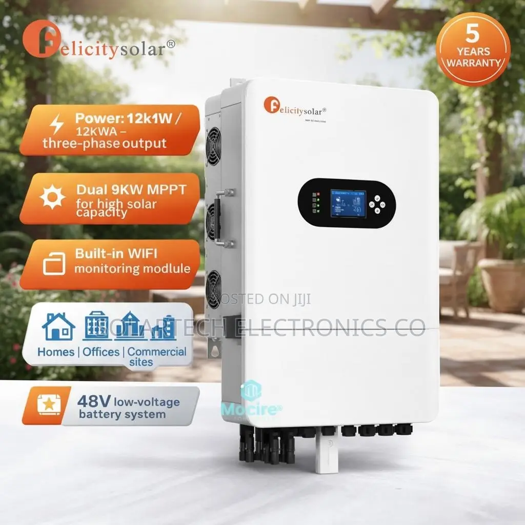Brand New 12kVA Felicity Hybrid Solar Inverter 3 Phase LCD WiFi Ready