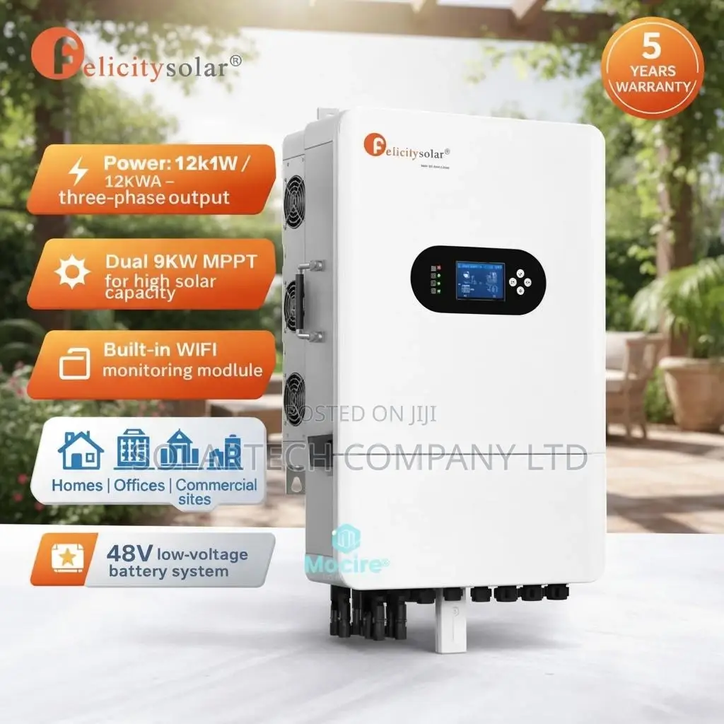 Brand New 12kVA Felicity Hybrid Solar Inverter 3 Phase LCD WiFi Ready