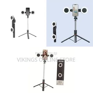H12D Adjustable Wireless BT Compatible Telephone Tripod, With LED Ring