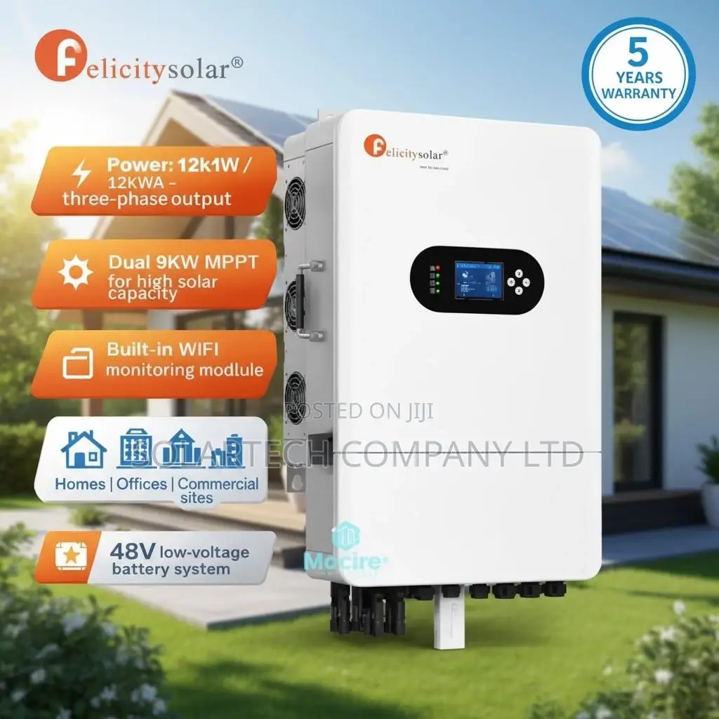 Felicity 12kVA Hybrid Inverter 48V Three Phase Grid Ready Monitoring