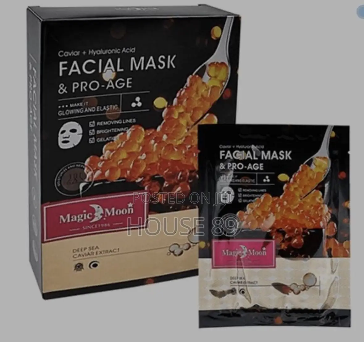 Magic Moon Caviar +Hyaluronic Acid Facial Facial Mask and Pro Age