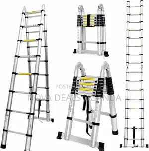 Telescoping Aluminum Ladder 3.8M, 6+6 Step Folding Extension Ladder