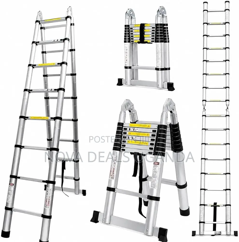 Telescoping Aluminum Ladder 3.8M, 6+6 Step Folding Extension Ladder