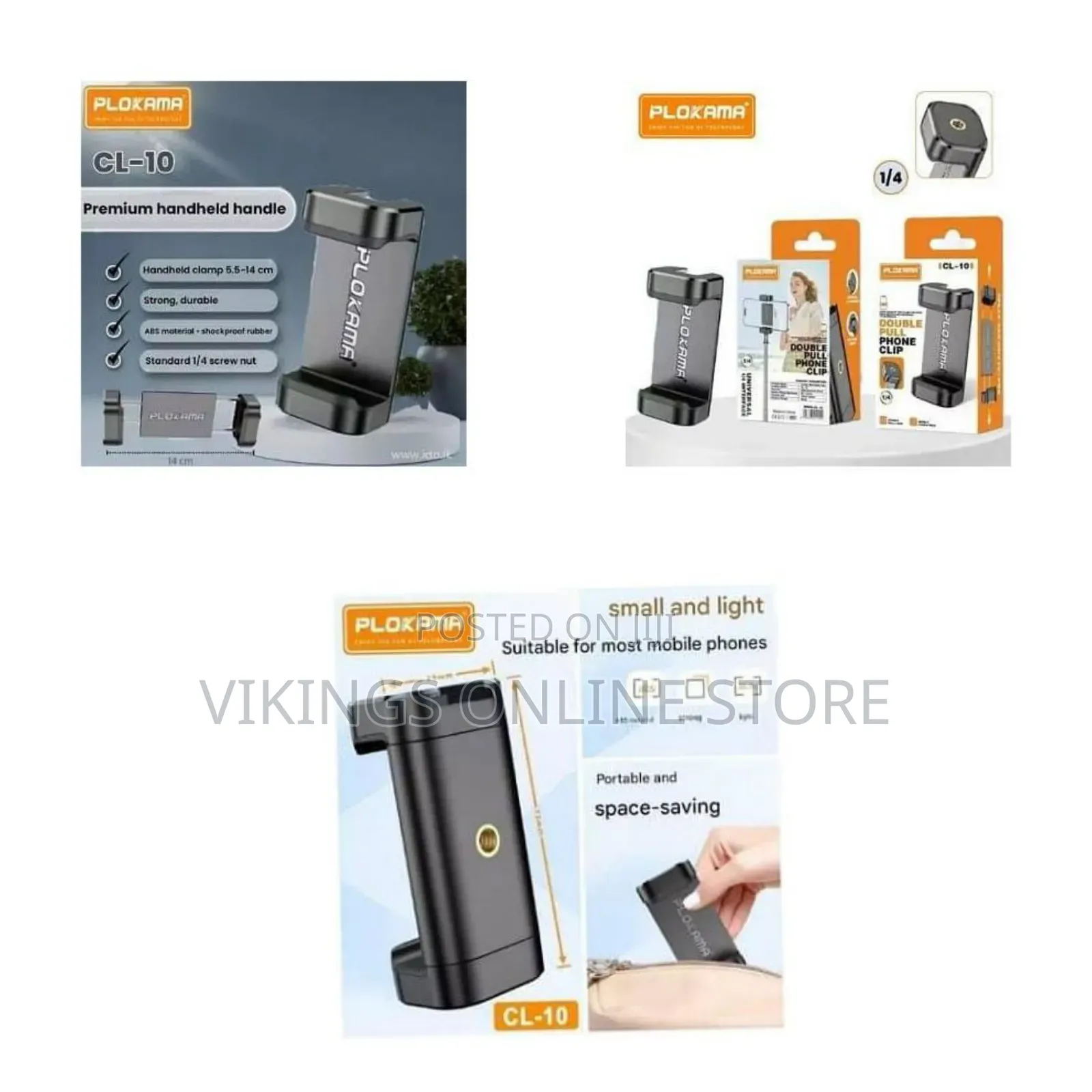 Plokama CL-10 Universal Smartphone Mobile Phone Holder Clip