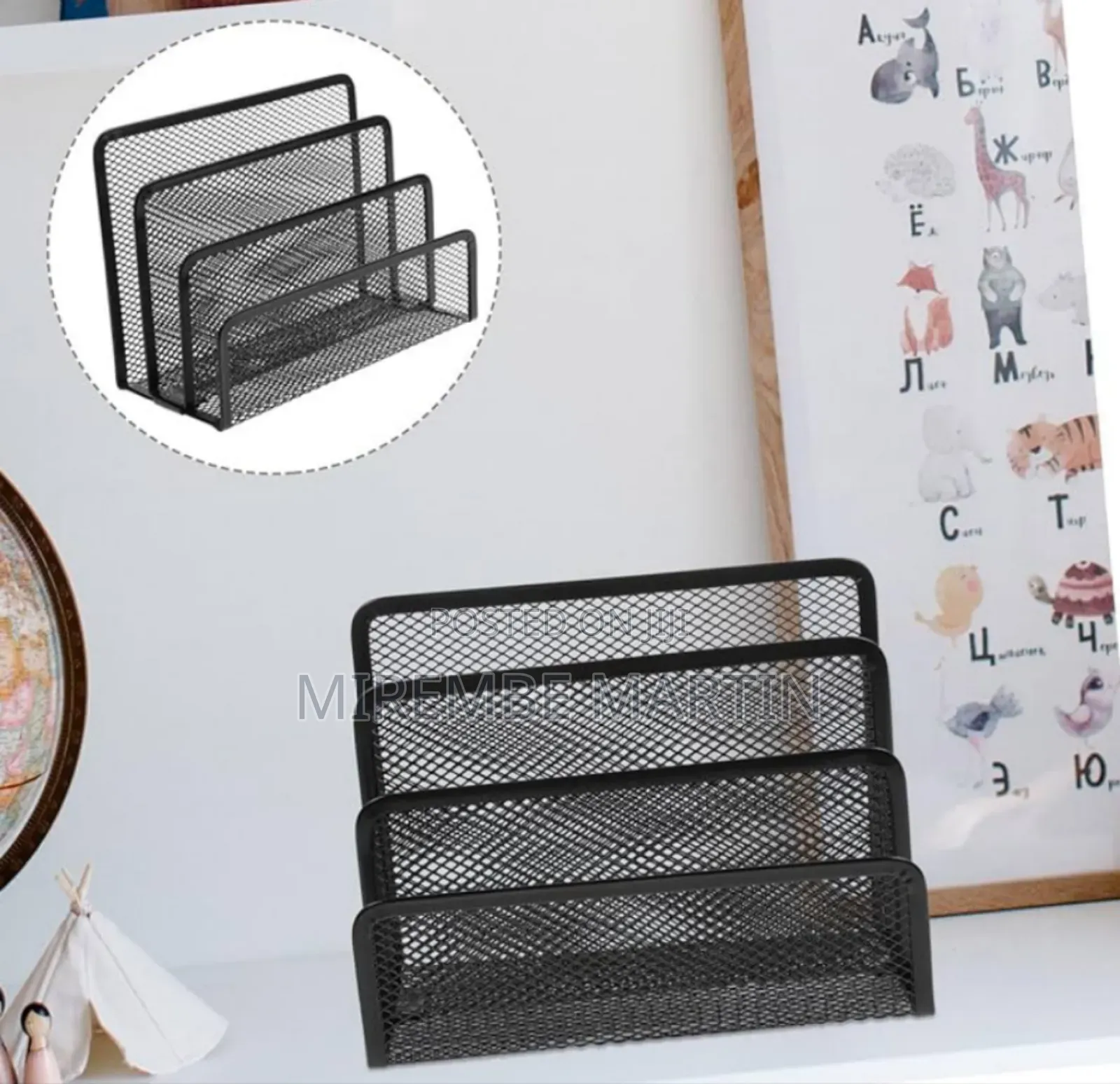 Metal Mesh Organizer for Desk Stylish File Folder and Magazine Holder