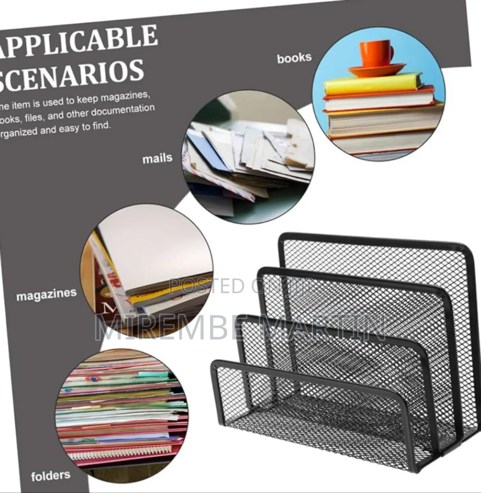 Metal Mesh Organizer for Desk Stylish File Folder and Magazine Holder