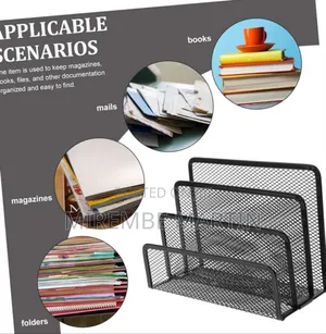Metal Mesh Organizer for Desk Stylish File Folder and Magazine Holder
