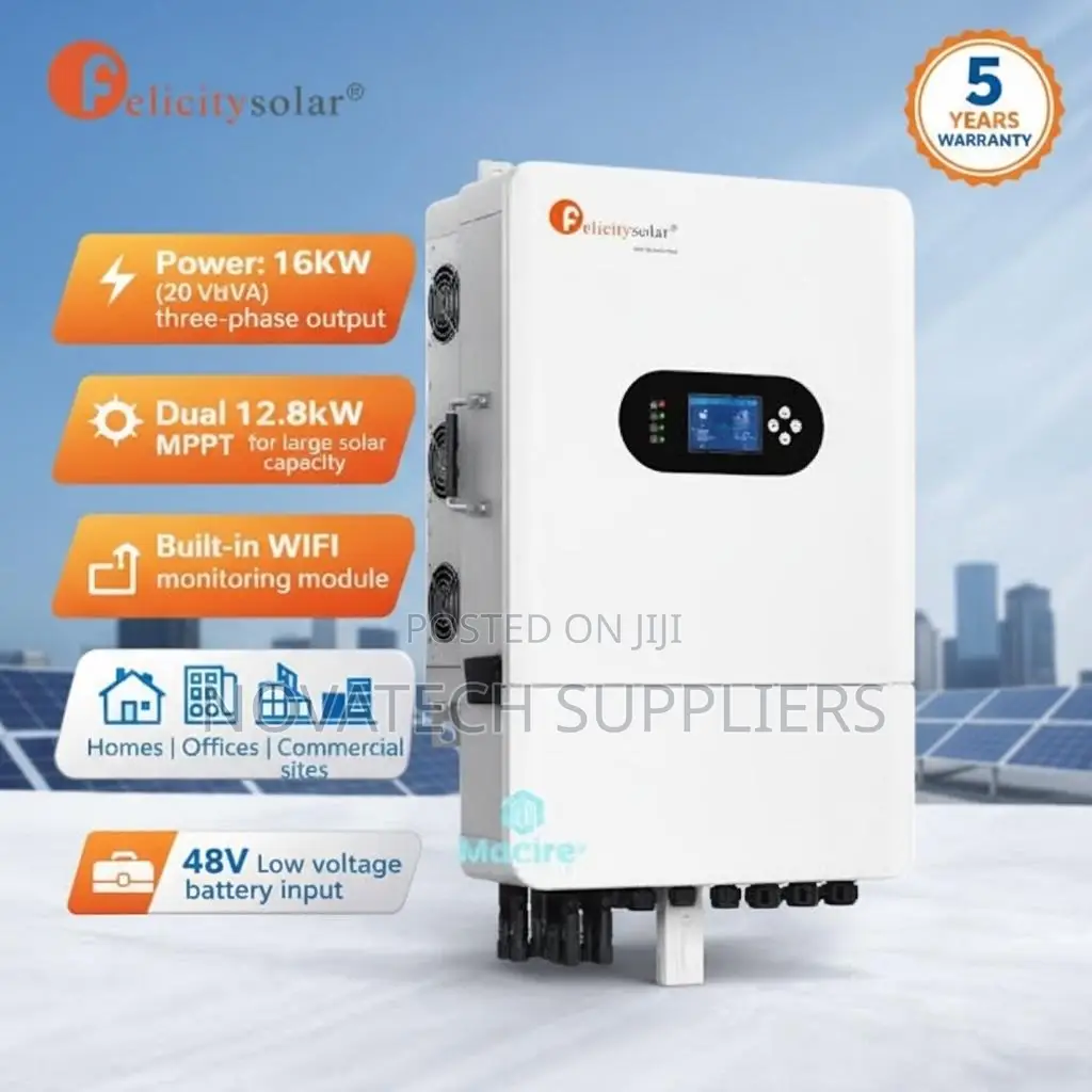 Felicity 16kW 16kVA Three Phase Hybrid Solar Inverter 800V MPPT
