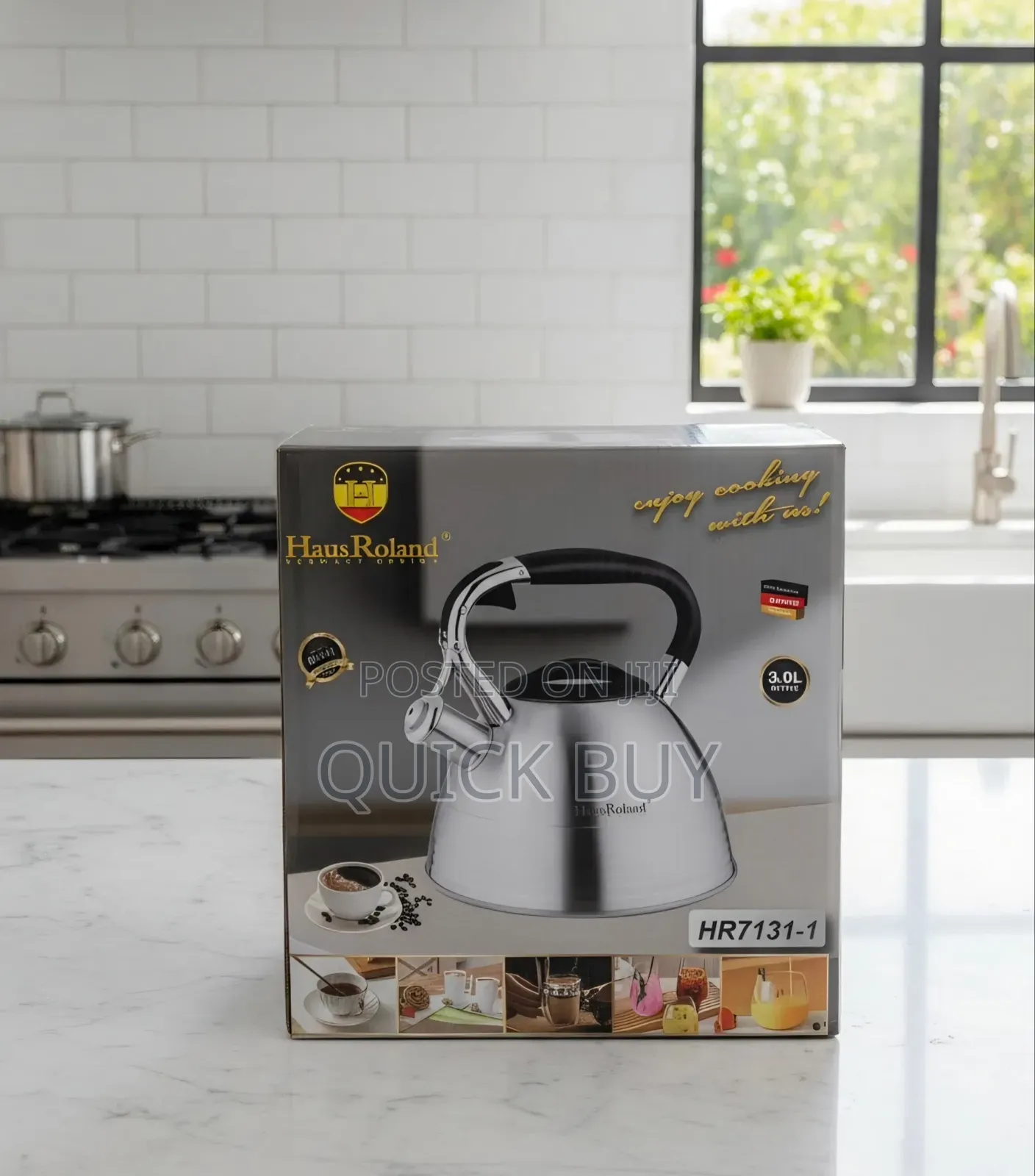 HausRoland 3.0L Stainless Steel Whistling Stovetop Kettle