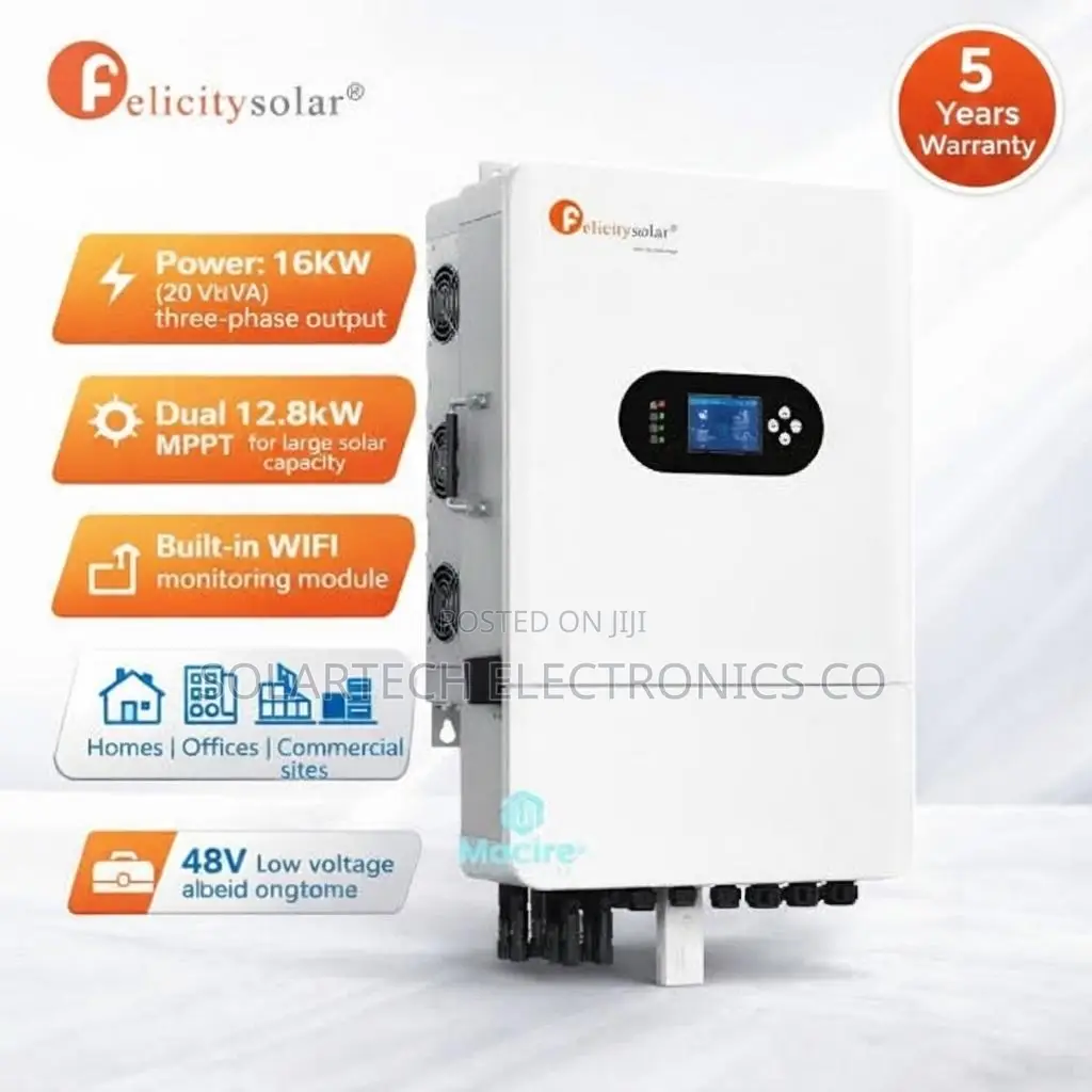 Felicity 16kW Hybrid Inverter 3 Phase 160v-650v MPPT