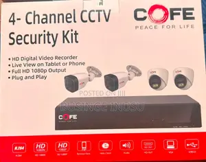 Brand New COFE CCTV Camera Kit Hybrid DVR 2Outdoor Camera 2Indoor
