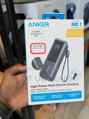 Anker Laptop Power Bank(, 165W, Built-in and Retractable Cables)