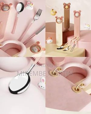 Cute and Fun Cartoon Utensils Spoon ,Fork, Chopsticks Cutlery Box