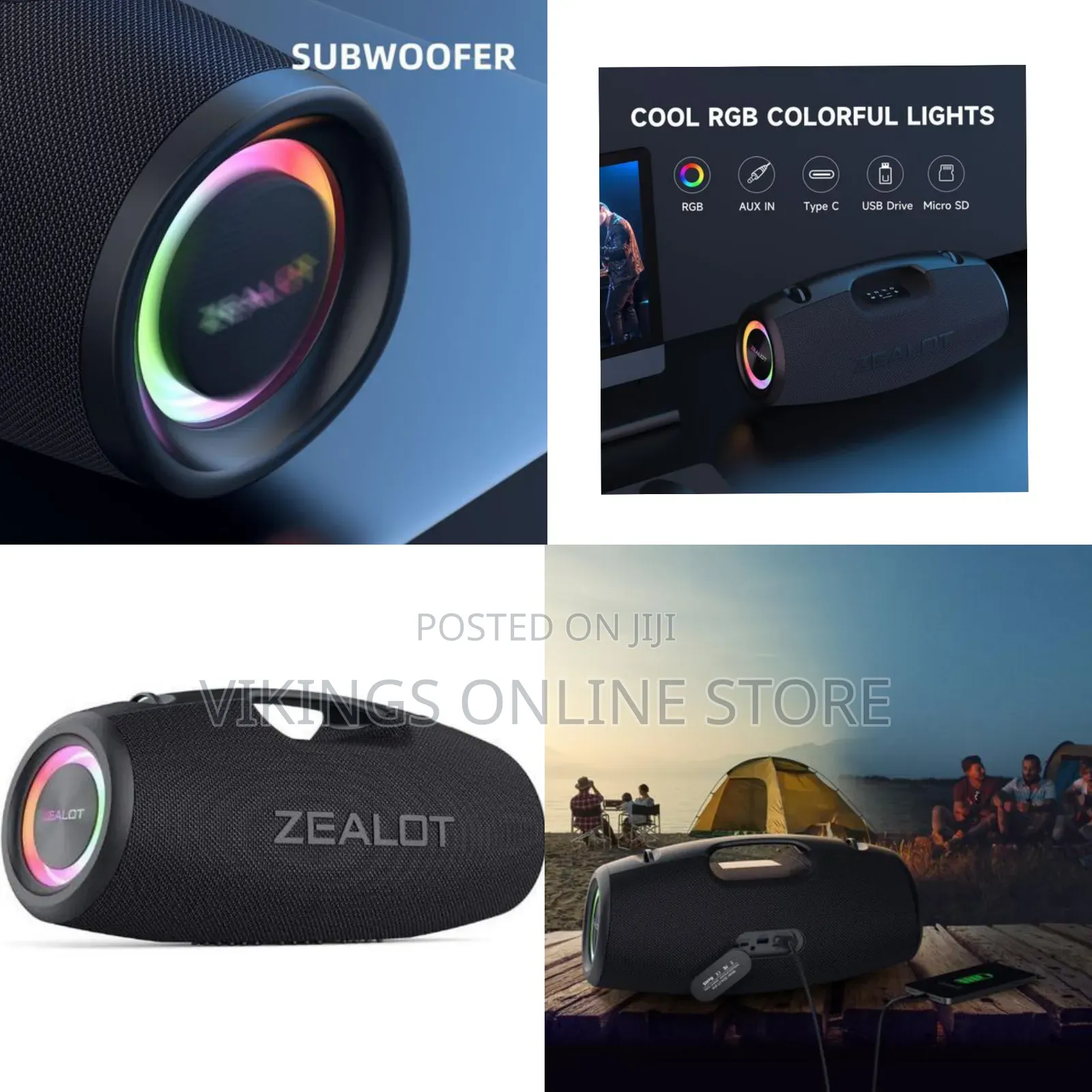Zealot Portable Rechargable Bluetooth Speakers, S78 120W Speakers IP67