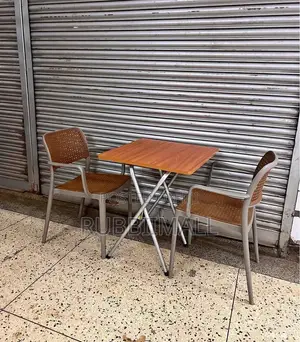 1 Folding Square Wooden Table + 2 VIP Plastic Chairs