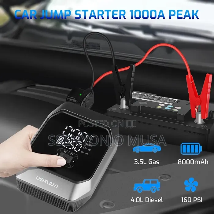 Powerology InflateBoost Jump Starter Air Compressor 10000mAh 160 PSI