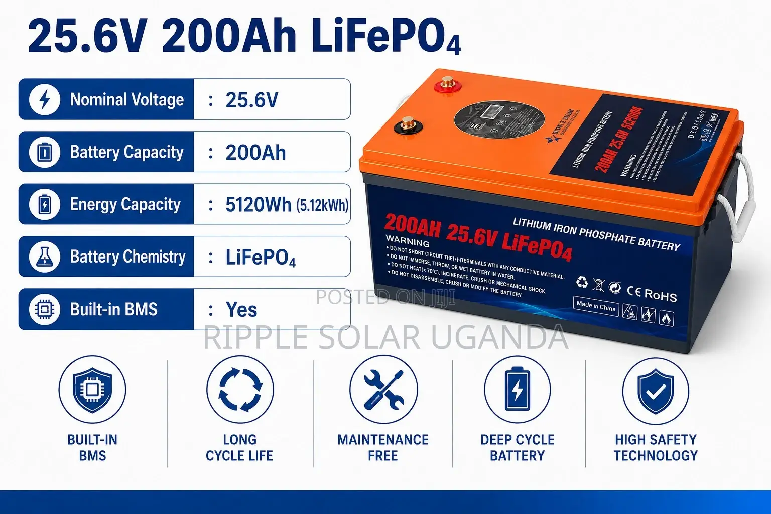 24v 200Ah Lithium Battery 5kWh Solar Backup Battery