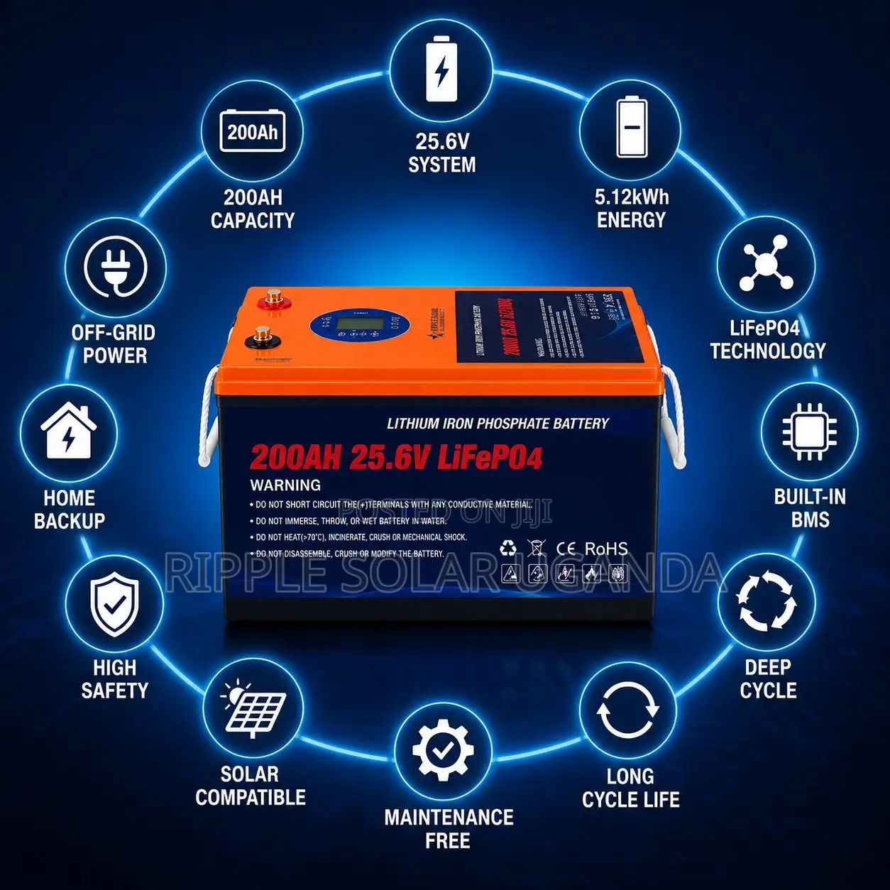24v 200Ah Lithium Battery 5kWh Solar Backup Battery