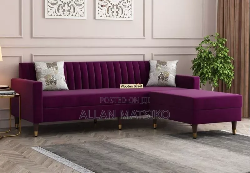 L Shaped Fabric Sofa Set