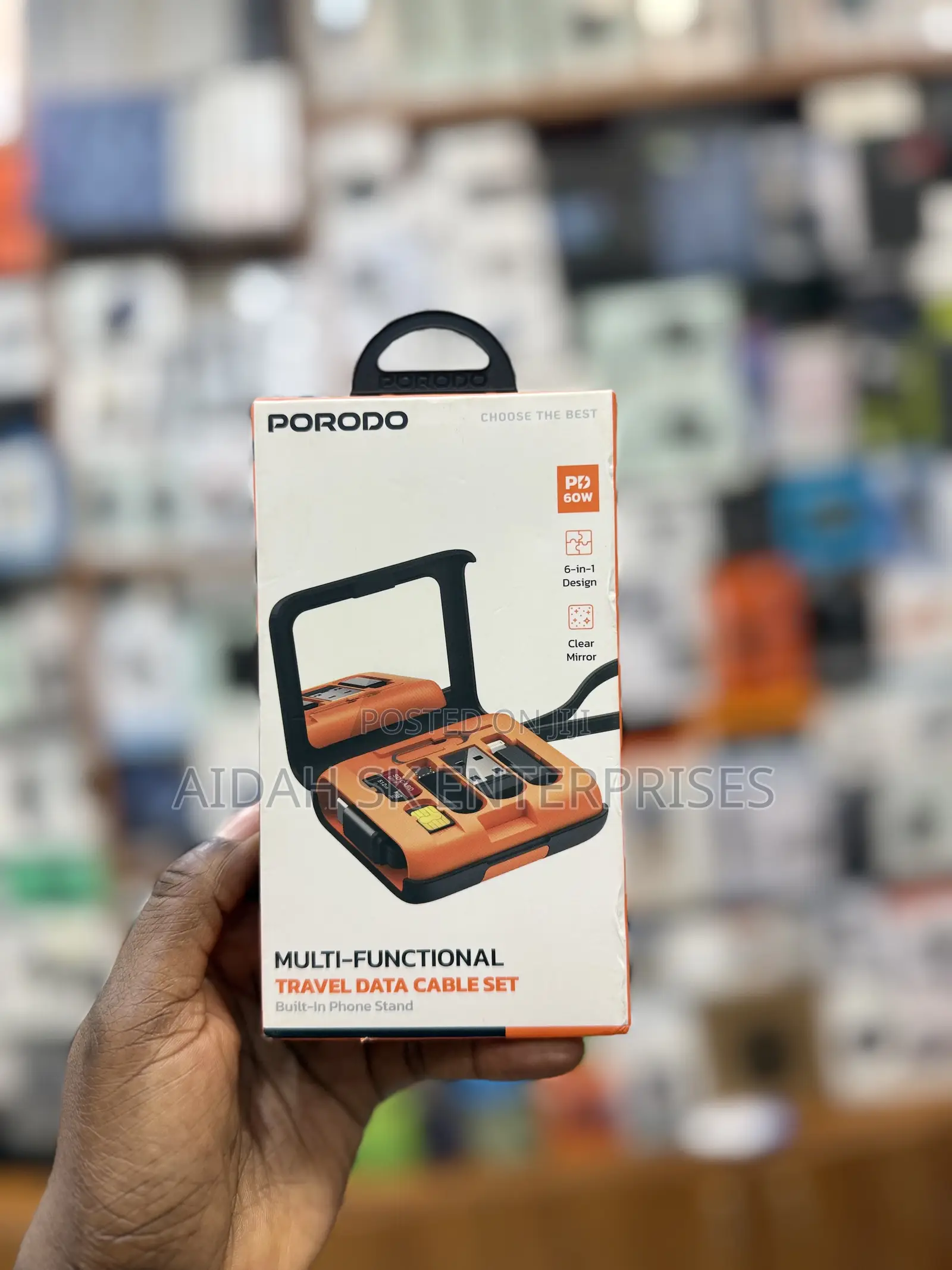 Porodo 6-in-1 Multi-Functional Travel Data Cable Set