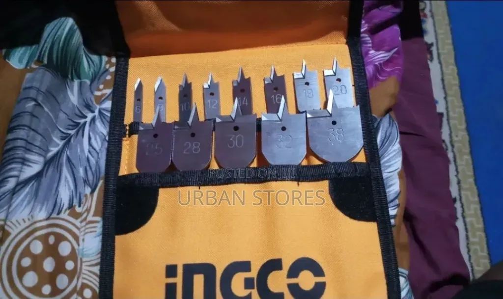 Flat Wood Drill Bits 13 PCS 12, 14,16,18,20,25,28,30,32,38mm