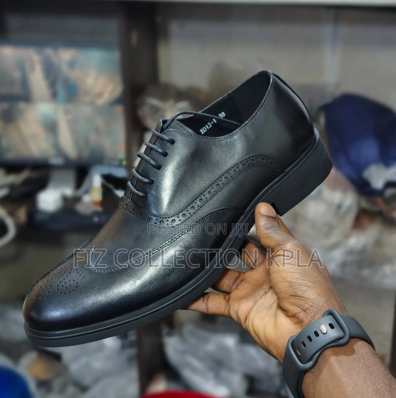 Franco Banetti Black Leather Oxford Dress Shoes