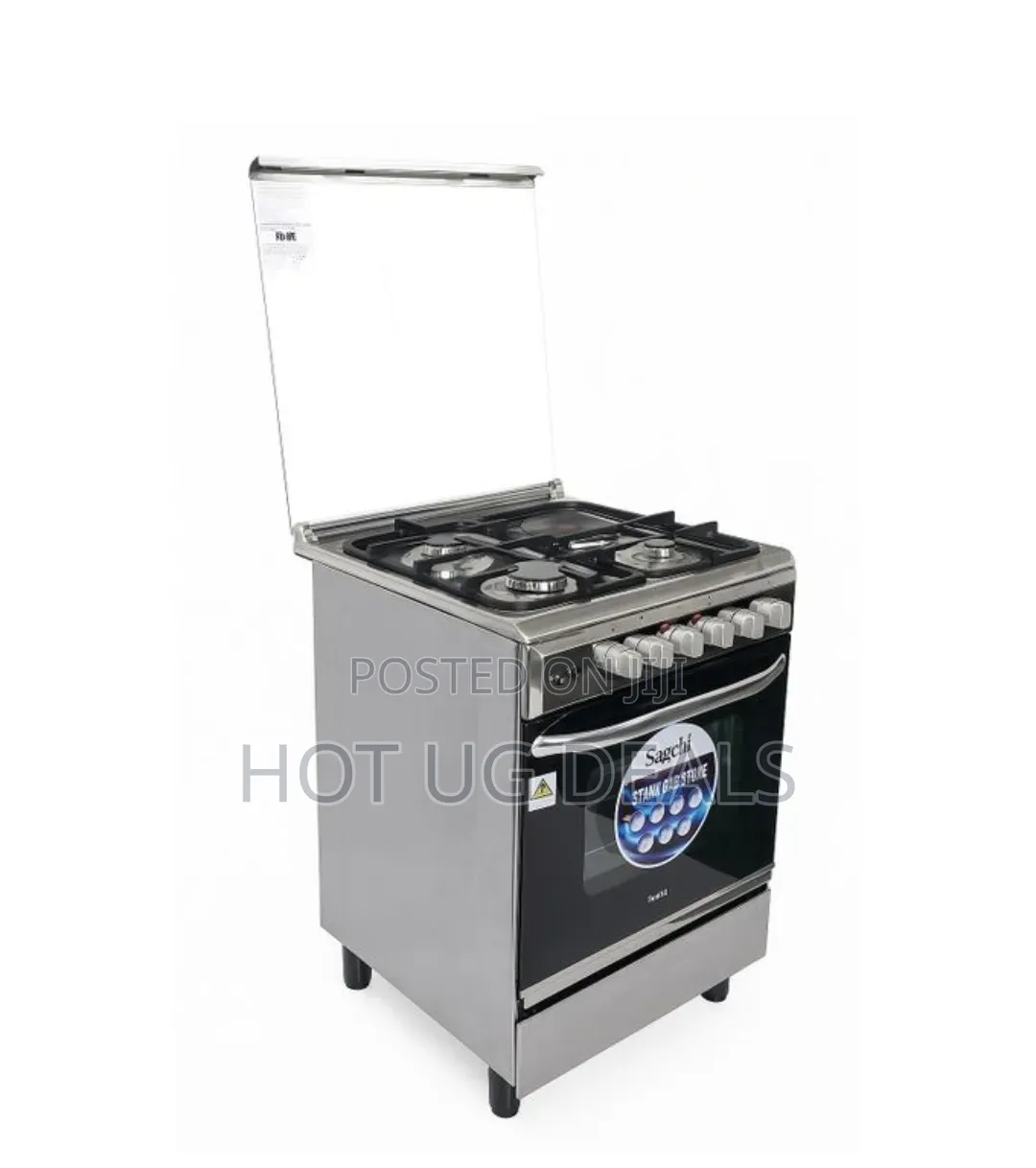 Saachi 3 Gas + 1 Electric Plate With Electric Oven(60x60cm) |Stainless