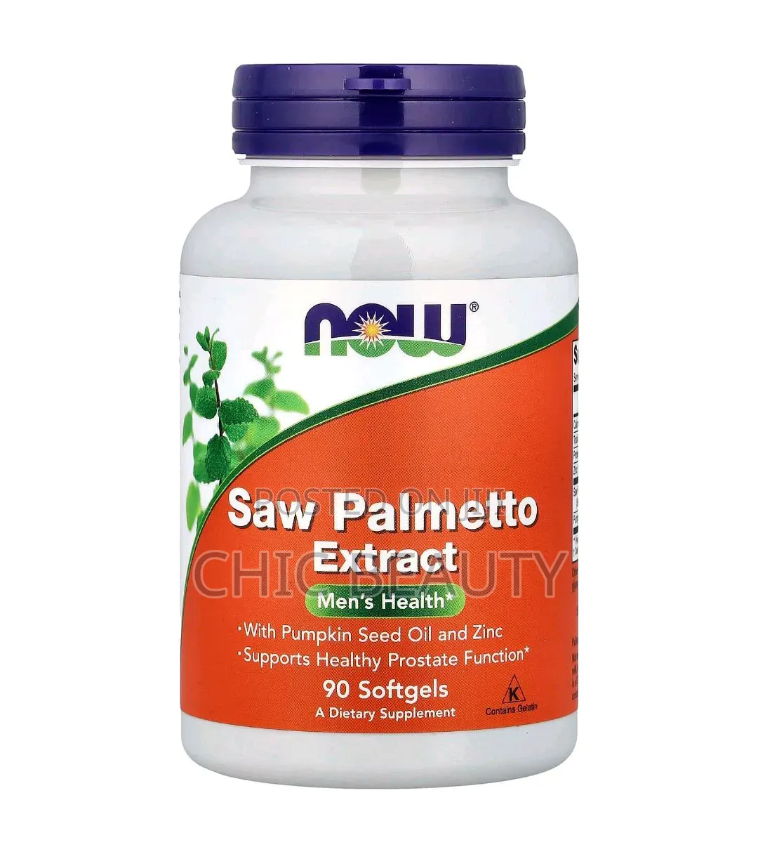 Now Saw Palmetto Men's Health With Pumpkin Seed Oil Zinc 90 Softgels
