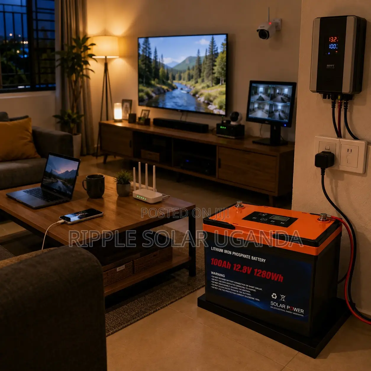 100Ah LiFePO4 Lithium Battery 1280Wh Solar Backup Battery 12V
