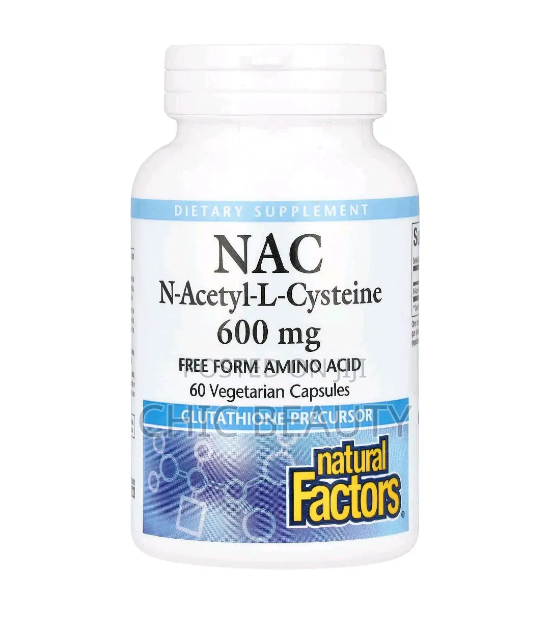 Natural Factors NAC N-Acettyl-L-Cysteine 600mg Glutathione 90 Veg Caps