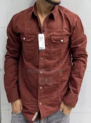 Versatile Long-Sleeve Denim Shirt. Double Pockets