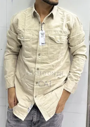 Versatile Long-Sleeve Denim Shirt. Double Pockets