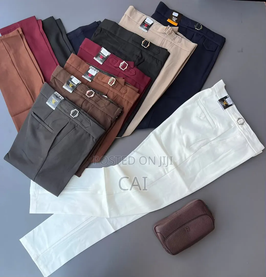 Buckle Beltless Trousers. 8 Colors