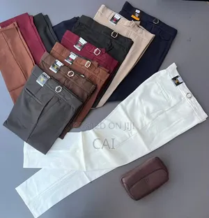 Buckle Beltless Trousers. 8 Colors
