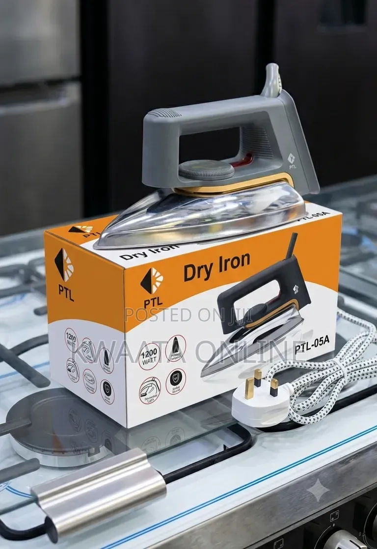 PTL 1200W Flat Dry Iron – Fast Heating With Non-Stick Soleplate