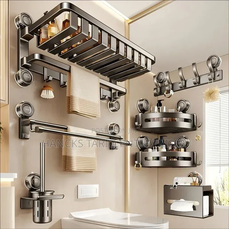 Gunmetal Grey Bathroom Accessories and Organizers